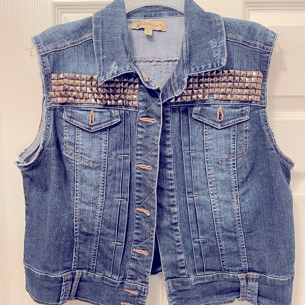 Studded Denim Vest